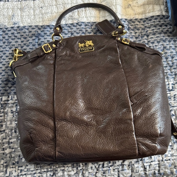 Coach Dark Brown Leather Men's Briefcase - Picture 1 of 4